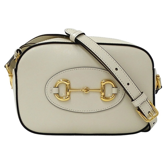 GUCCI White Leather Horsebit Shoulder Bag - Picture 2 of 13